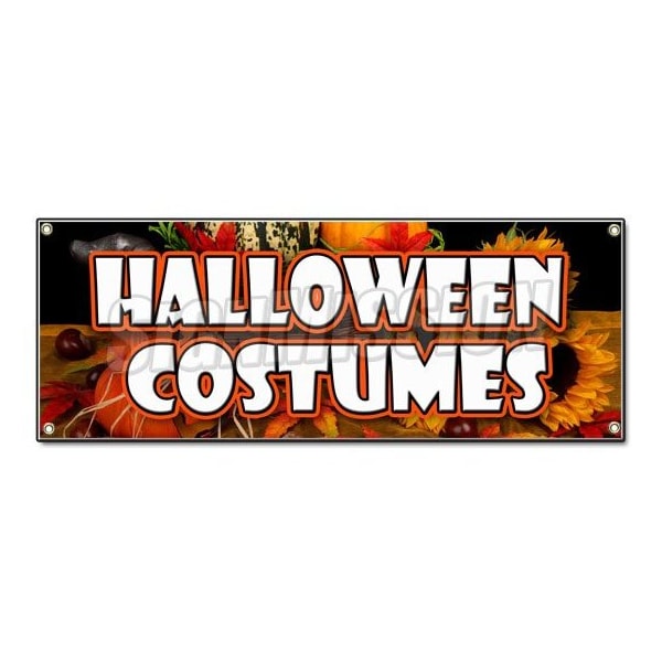 Signmission HALLOWEEN COSTUMES BANNER SIGN masks candy trick or treat holiday pumpkins B-Halloween Costumes - main